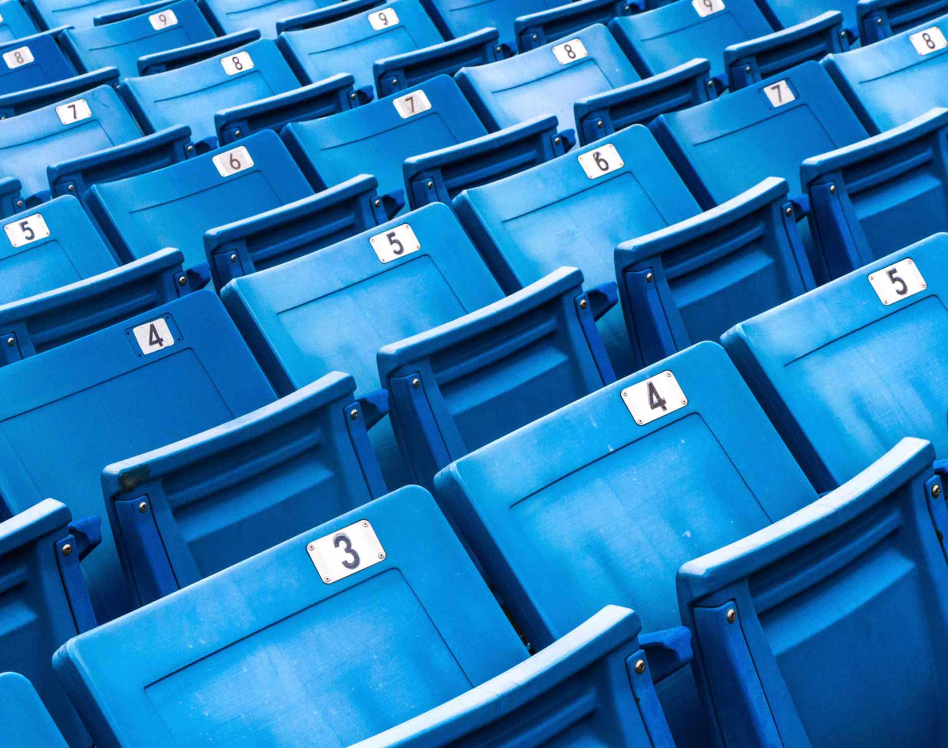 Empty stadium seats Empty stadium seats