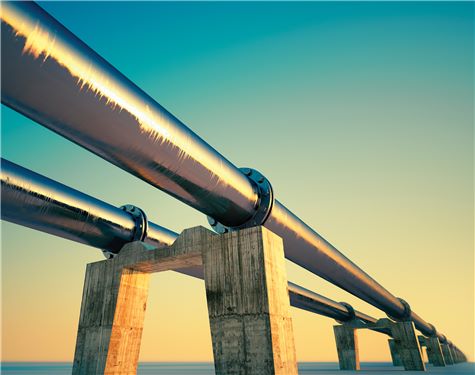 Energy pipeline at sunset