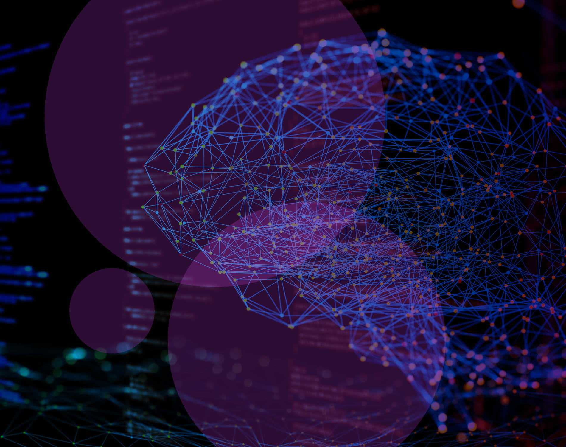 Dots connected with lines, forming a network