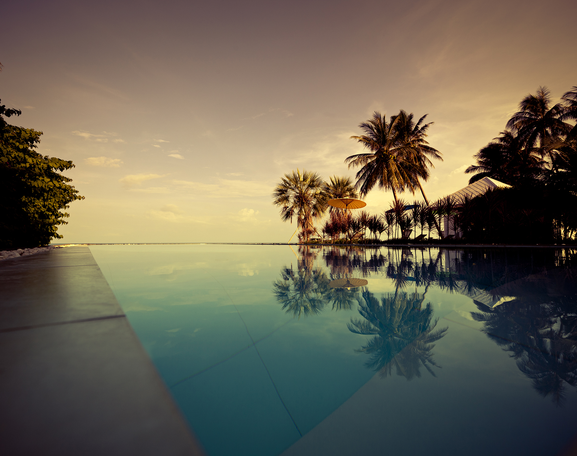 Poolside sunset