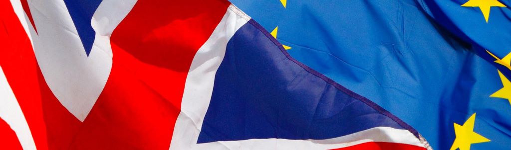 Flags of Great Britain and European Union