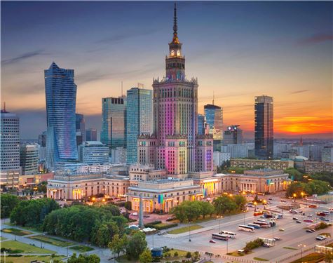 Warsaw at dusk