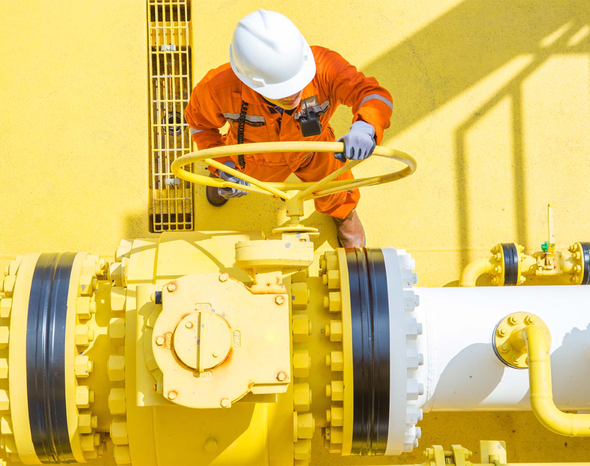 Man working in a pipeline transport