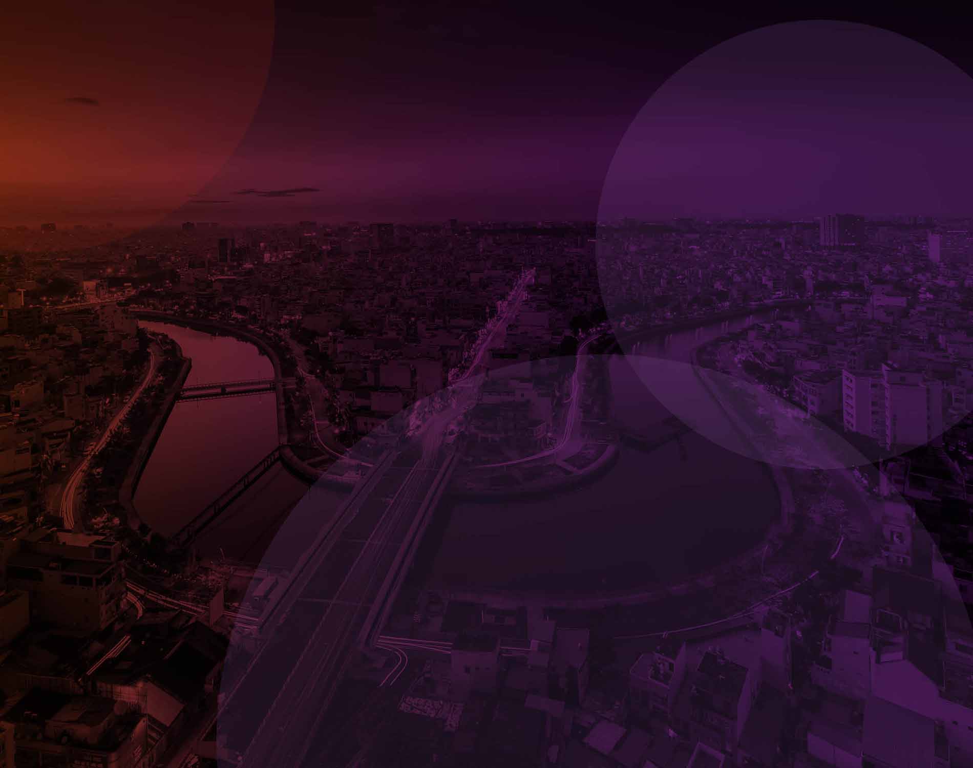 View of Ho Chi Minh City with a purple overlay