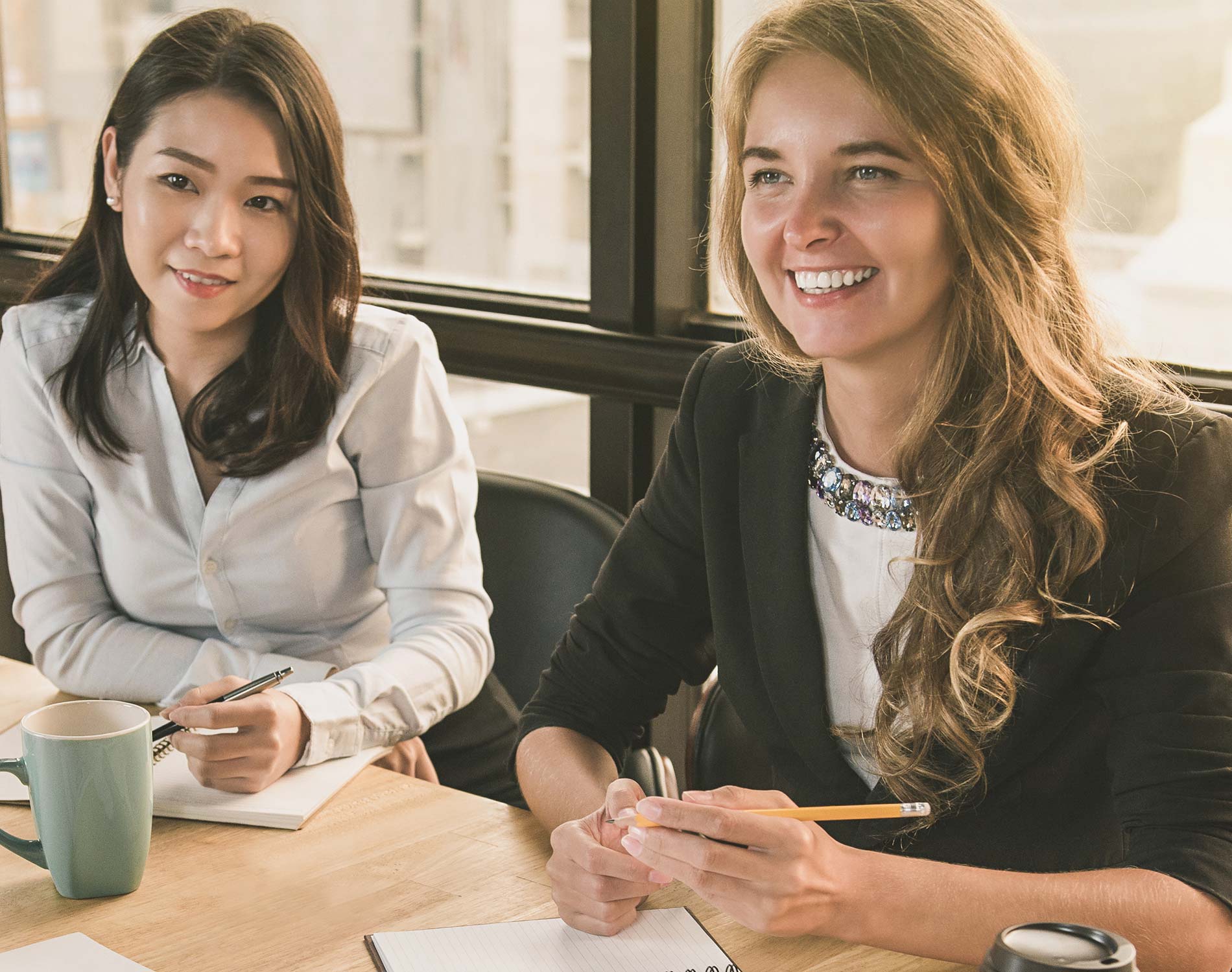 two women on a meeting