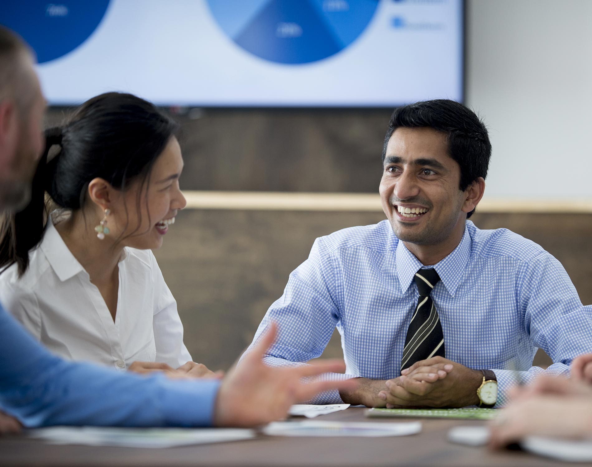 People talking on a meeting