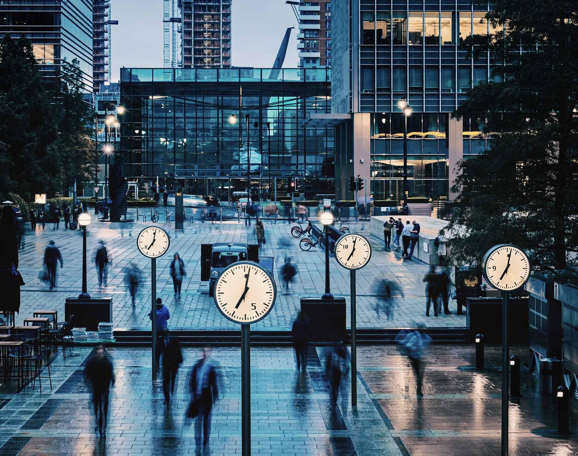 Clocks on street