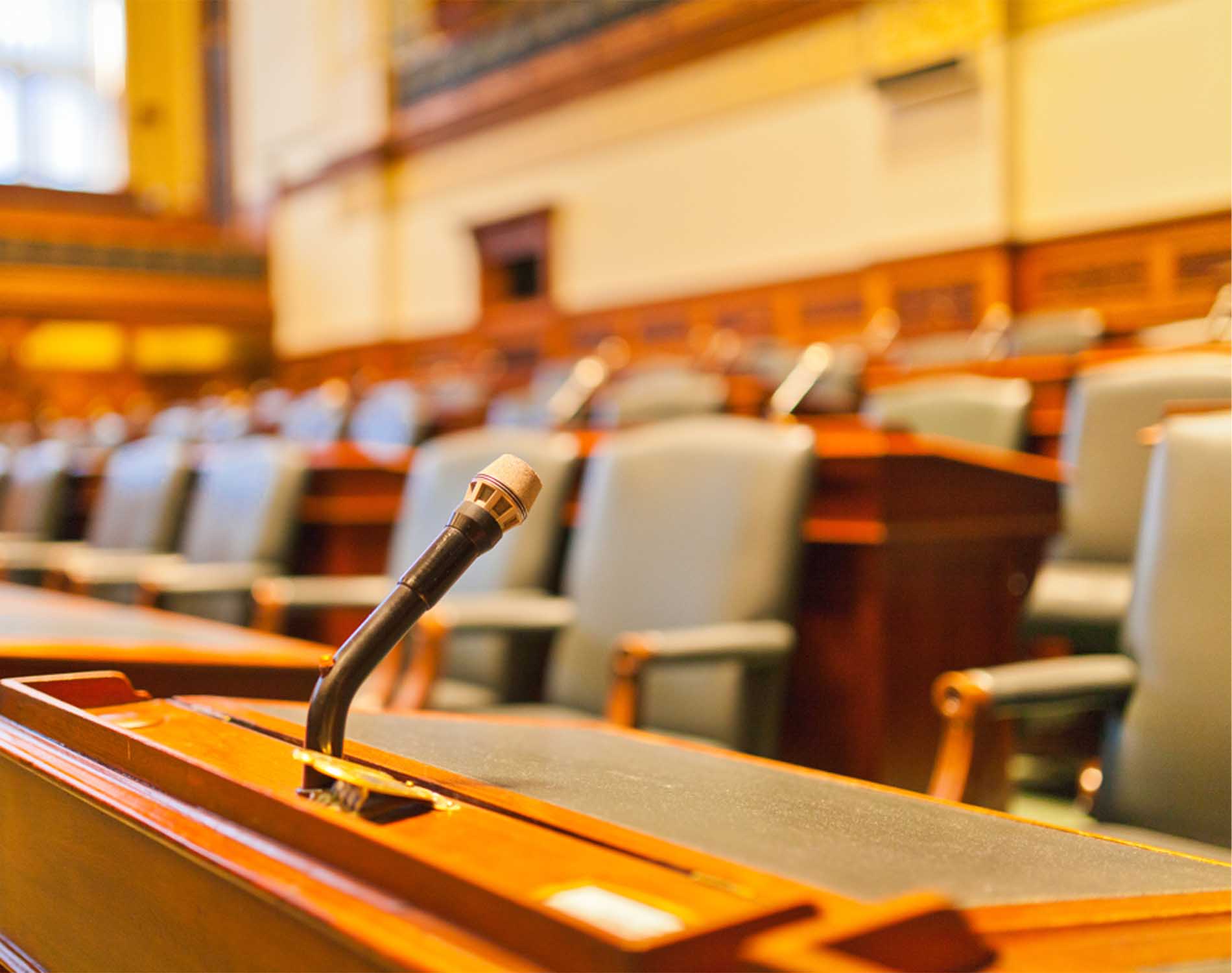 microphone in a court room