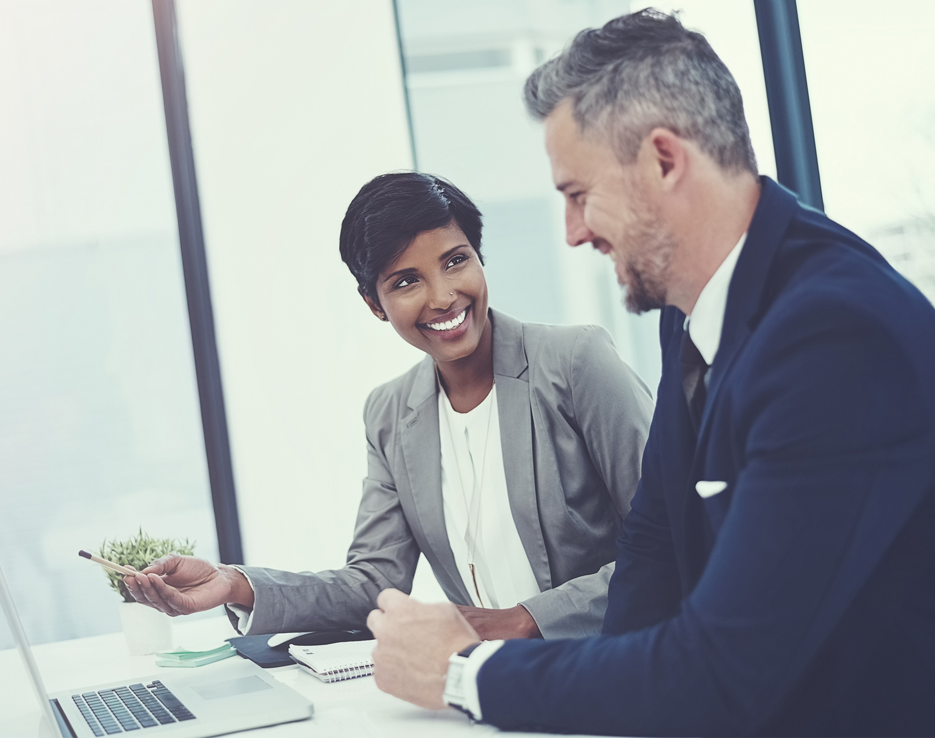 Employees chatting