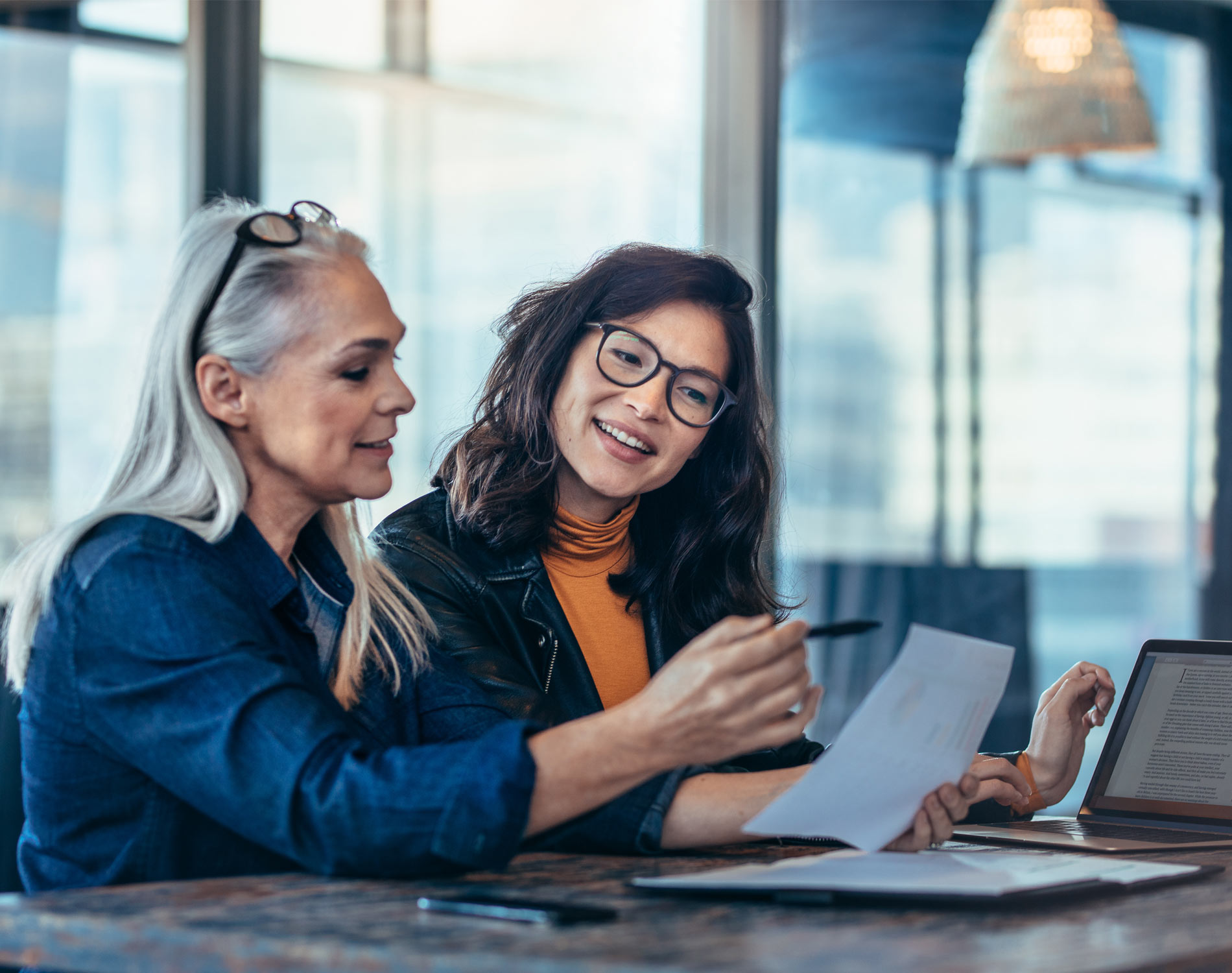 Two women at an office