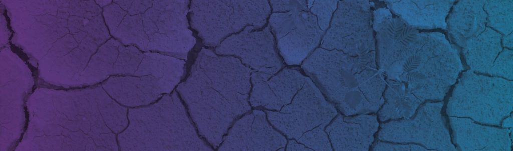 Dried dirt with purple and blue overlay
