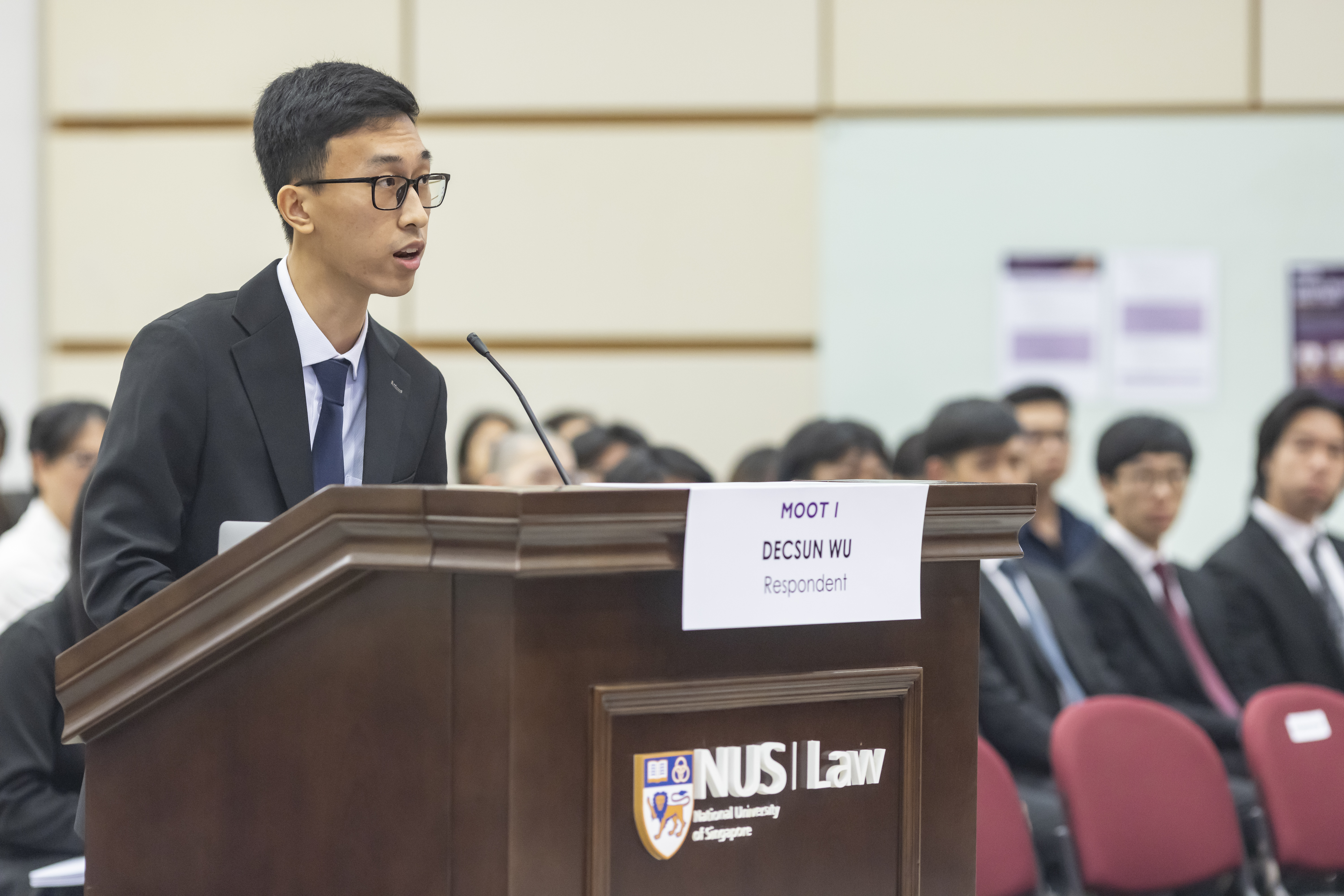 Decsun Wu during moot competition