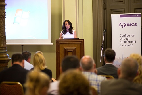 Judit Kővári at the annual meeting of RICS Hungary