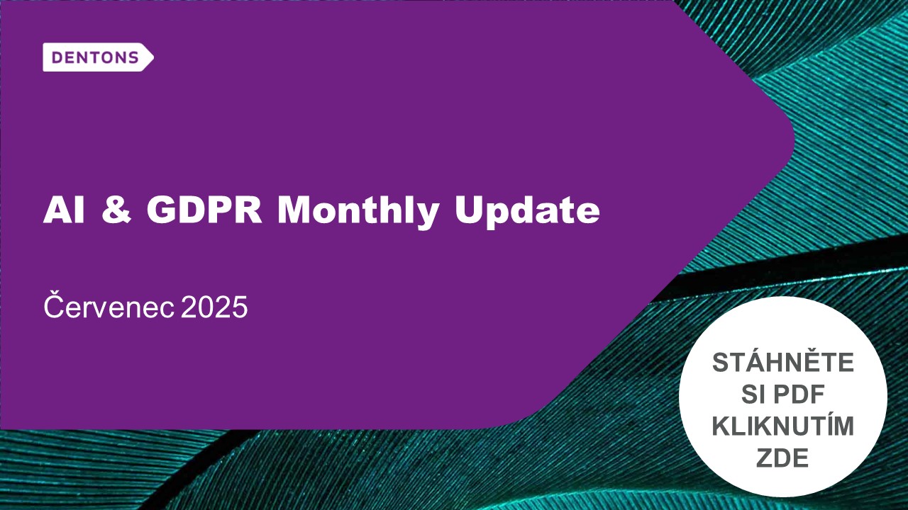 AI & GDPR Monthly Update banner in Czech