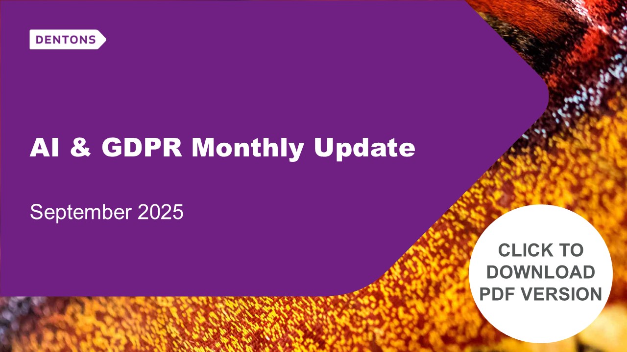 AI and GDPR Monthly Update Sepetember 2025 banner