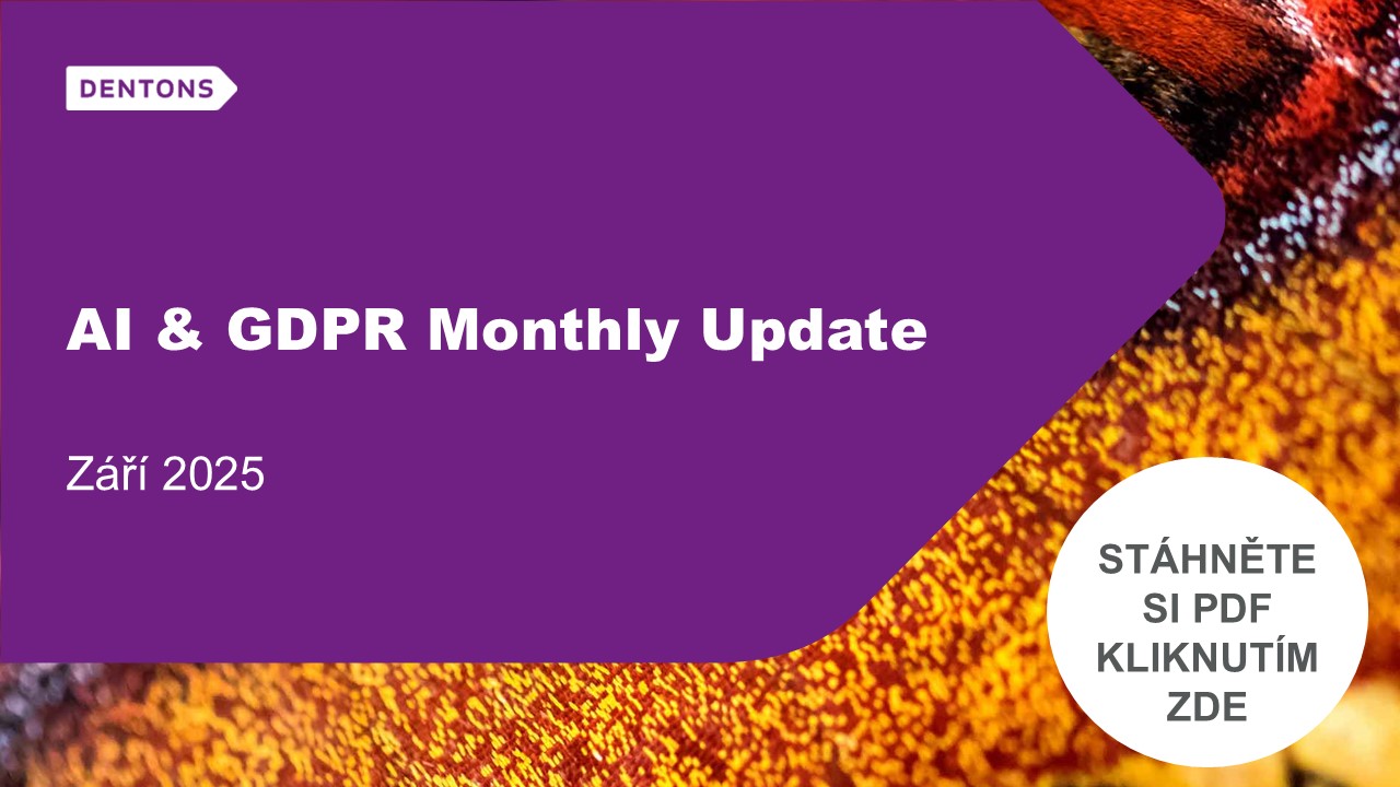 AI and GDPR Monthly Update banner in Czech
