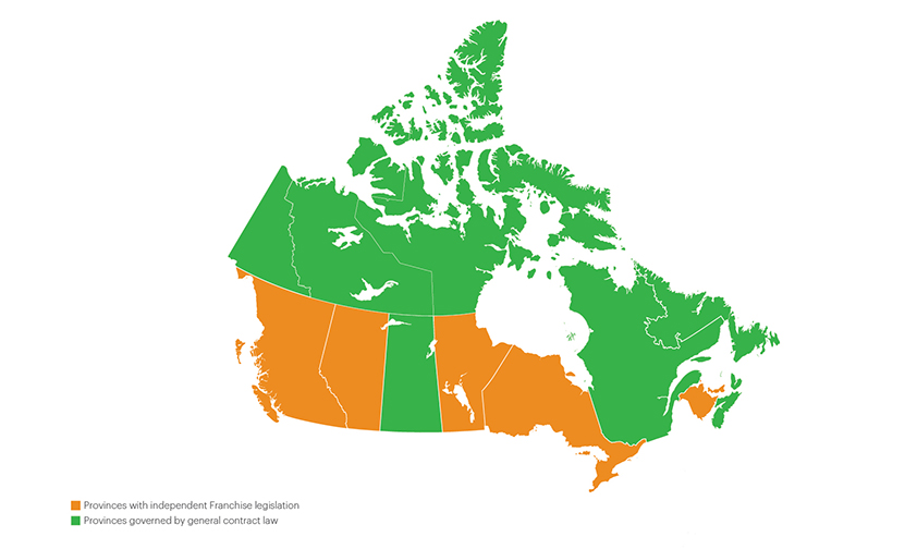 Map for Franchising Pitch MMss Canada