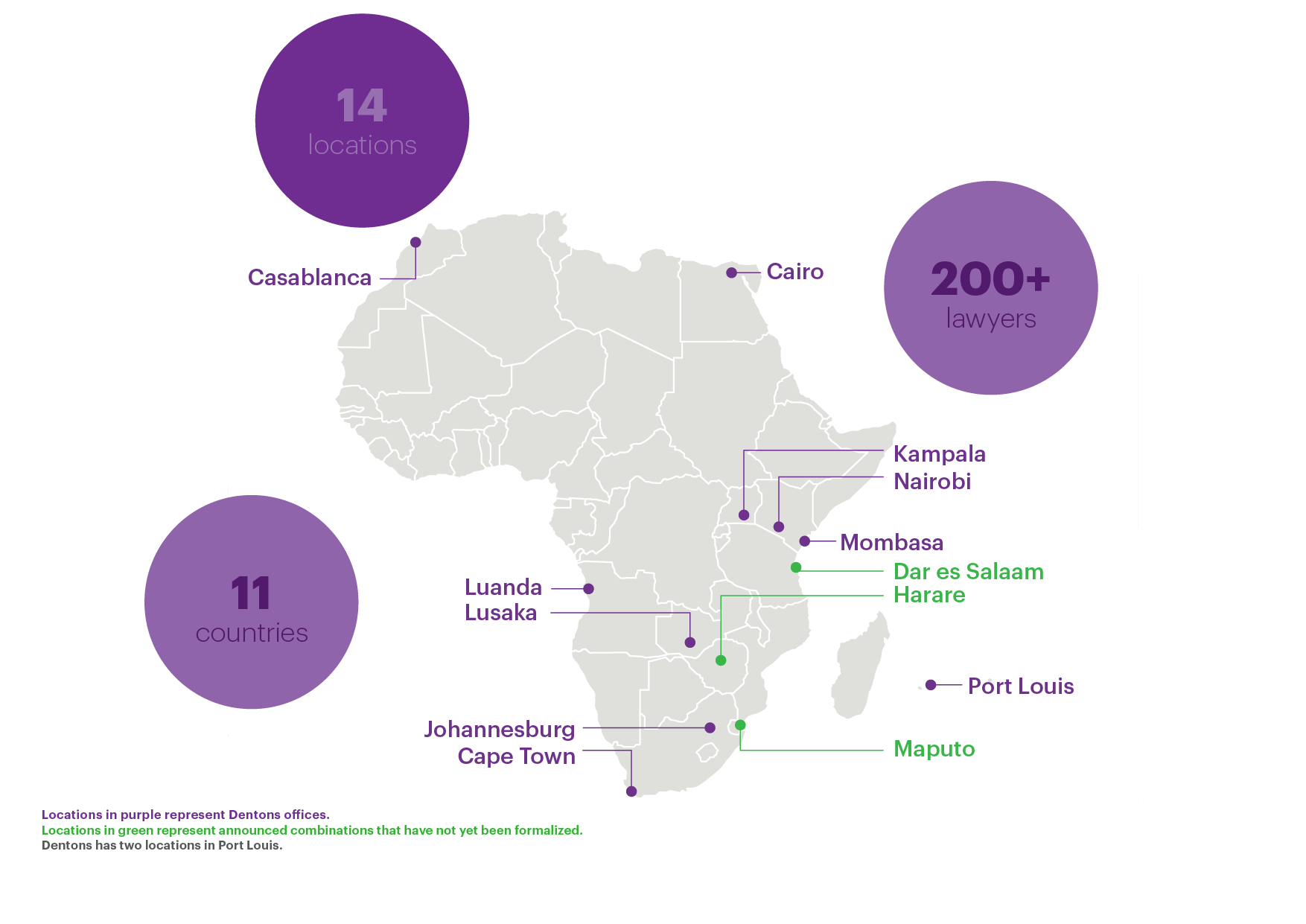 Map of our offices in Africa