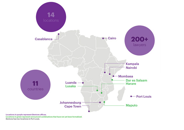 Dentons presence in Africa