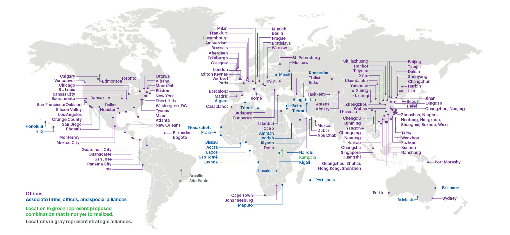 Map with Dentons locations